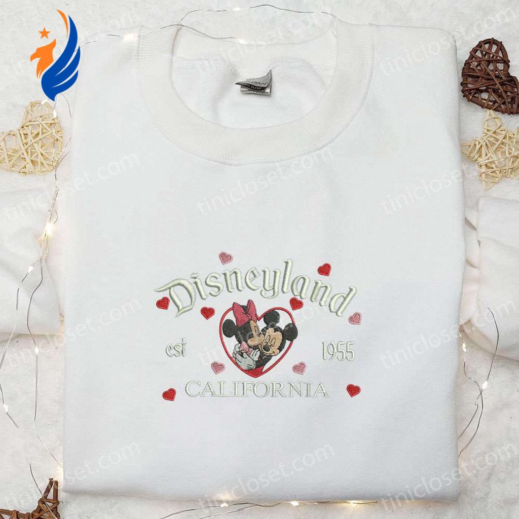 Disney Characters Embroidered Shirt Mickeyloveland Valentine’s Day Theme Disney Characters Embroidered Shirt Mickeyloveland Valentine’s Day Theme