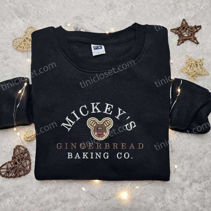 Mickey s Gingerbread Baking Co Embroidered Shirt & Disney Characters Hoodie – Best Christmas Gifts for Family