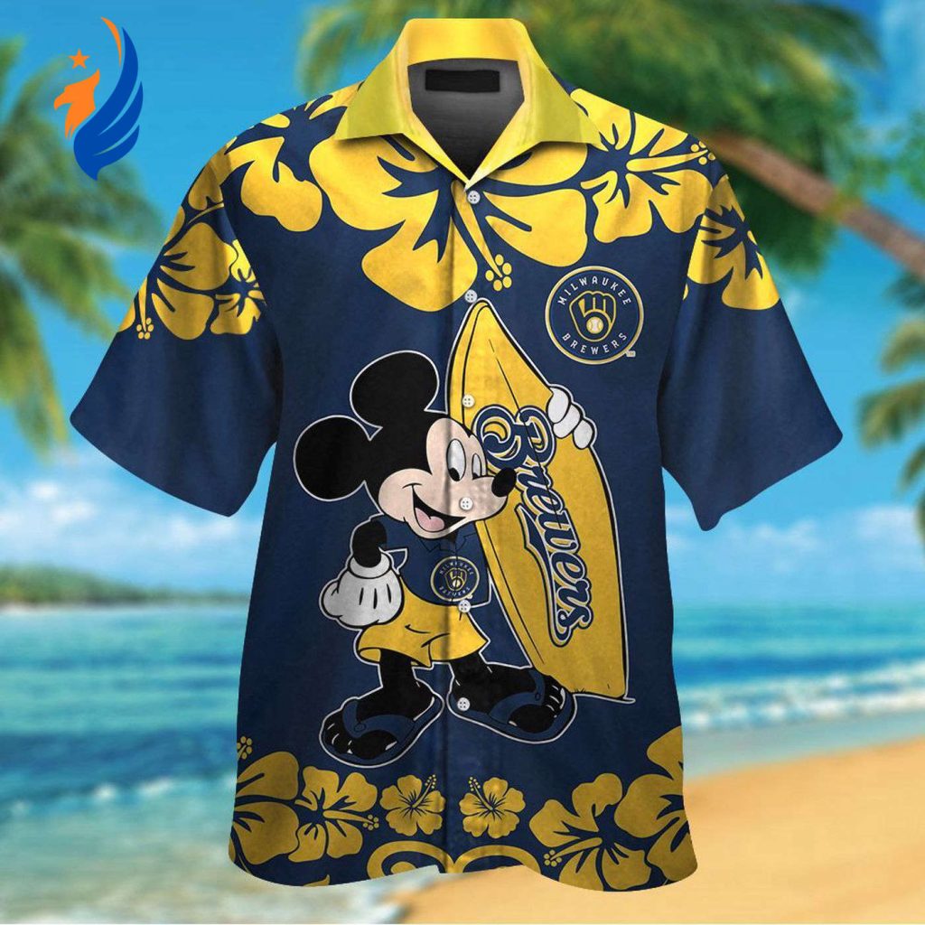 Milwaukee Brewers & Mickey Mouse Hawaiian Shirt: A Perfect Blend of Sports and Disney Magic! Milwaukee Brewers & Mickey Mouse Hawaiian Shirt: A Perfect Blend of Sports and Disney Magic!