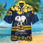 Milwaukee Brewers Snoopy Hawaiian Shirt Set – Vibrant Aloha Tropical Print for Men Women & Kids