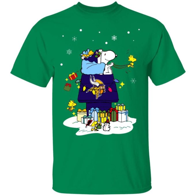 Get Festive with the Minnesota Vikings Santa Snoopy Shirt – Wish You a Merry Christmas!