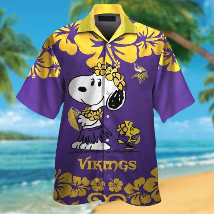 Minnesota Vikings & Snoopy Hawaiian Shirt – Official NFL Apparel for Football Fans