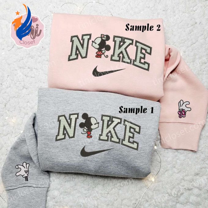 Minnie & Mickey Kiss x Nike Couple Embroidered Shirt + Disney Characters Hoodie & Valentine’s Day Sweatshirt Minnie & Mickey Kiss x Nike Couple Embroidered Shirt + Disney Characters Hoodie & Valentine’s Day Sweatshirt