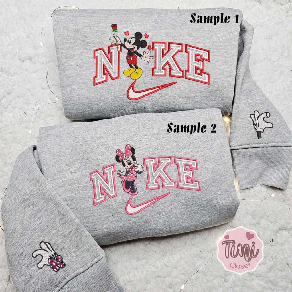 Disney Couple Embroidered Shirt Hoodie & Sweatshirt Minnie & Mickey Love x Nike Valentine s Day Disney Couple Embroidered Shirt Hoodie & Sweatshirt Minnie & Mickey Love x Nike Valentine s Day