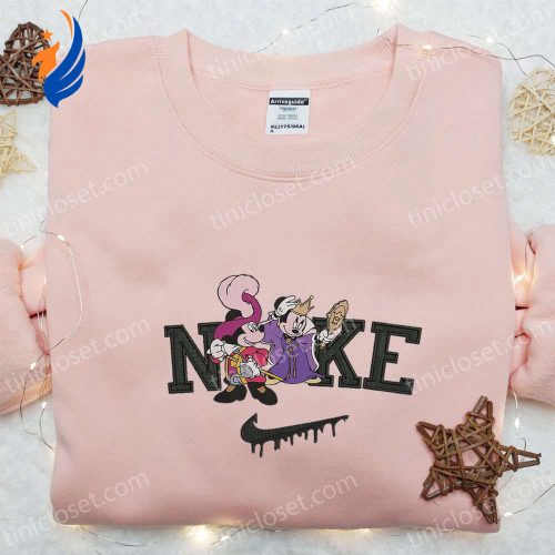 Minnie & Mickey Masquerade Halloween x Nike Embroidered Sweatshirt: Disney Characters Shirt - Best Halloween Gift Ideas