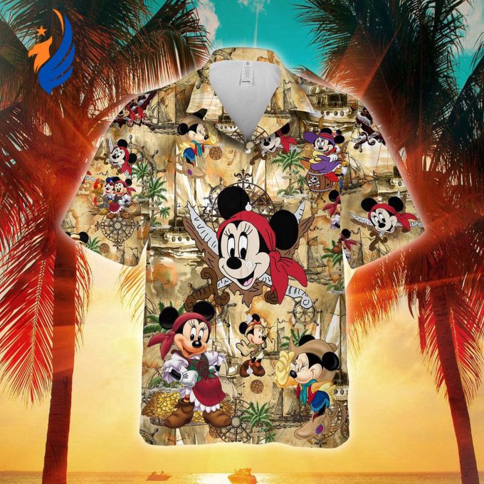 Minnie Mouse Pirate & Mickey Mouse Hawaiian Shirts: Playful and Stylish Disney-themed Attire Minnie Mouse Pirate & Mickey Mouse Hawaiian Shirts: Playful and Stylish Disney-themed Attire