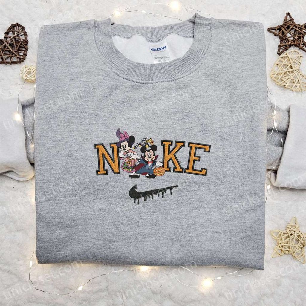 Minnie Witch & Mickey Dracula x Nike Embroidered Sweatshirt: Best Halloween Gift Ideas Minnie Witch & Mickey Dracula x Nike Embroidered Sweatshirt: Best Halloween Gift Ideas