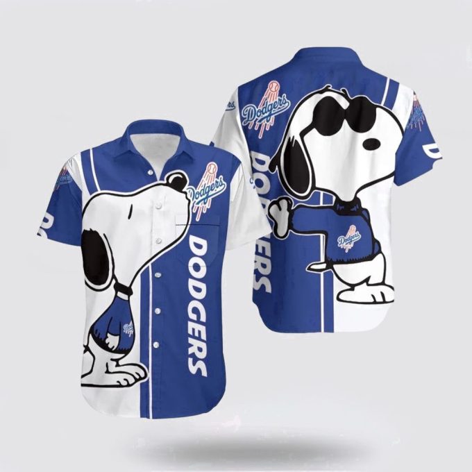 MLB Los Angeles Dodgers Hawaiian Shirt – Snoopy Lover 3D Printed Combo Beach Gear for Fan MLB