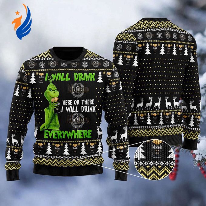Get Festive with Modelo Negra Grinches Ugly Sweater – Perfect for Any Occasion!