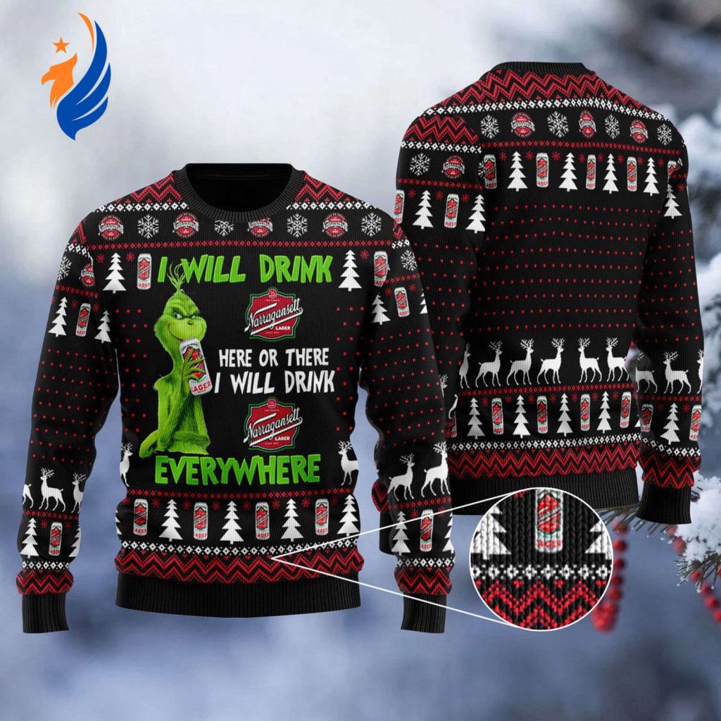 Spread Holiday Cheer with Narragansett Grinch Ugly Sweater – Perfect for Festive Drinking! Spread Holiday Cheer with Narragansett Grinch Ugly Sweater – Perfect for Festive Drinking!