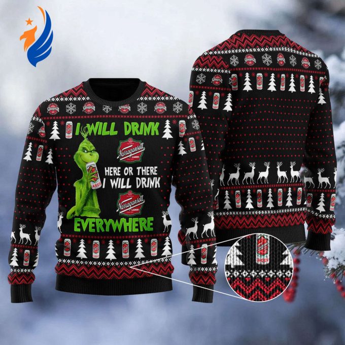 Spread Holiday Cheer with Narragansett Grinches Ugly Sweater – Perfect for Festive Drinking! Spread Holiday Cheer with Narragansett Grinches Ugly Sweater – Perfect for Festive Drinking!
