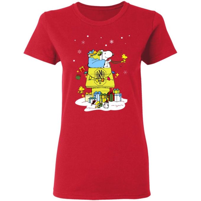 Nashville SC Santa Snoopy Shirt: Spread Holiday Cheer with a Merry Christmas Wish – Limited Edition!
