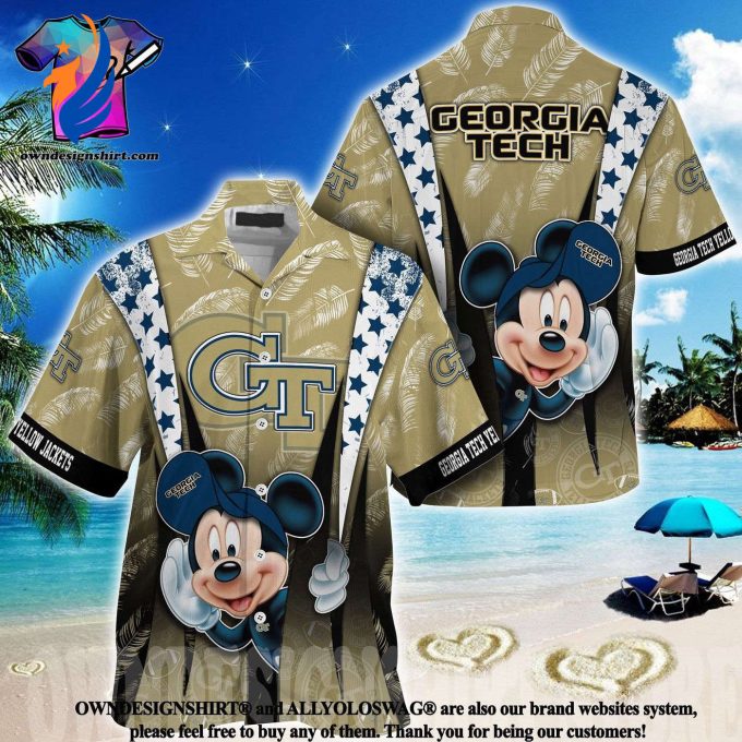 Shop NCAA Georgia Tech Yellow Jackets Mickey Mouse Hawaiian Shirt – Men & Women Aloha Shirt