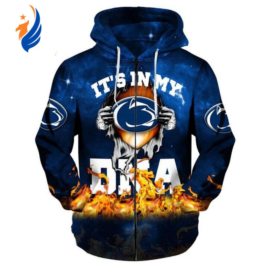 NCAA Penn State Nittany Lions Baby Groot Blue Pullover Hoodie & Zip Up Hoodie AOP Shirt NCAA Penn State Nittany Lions Baby Groot Blue Pullover Hoodie & Zip Up Hoodie AOP Shirt