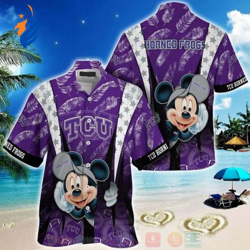 Shop NCAA TCU Horned Frogs Mickey Mouse Hawaiian Shirt – Men & Women Aloha Shirt