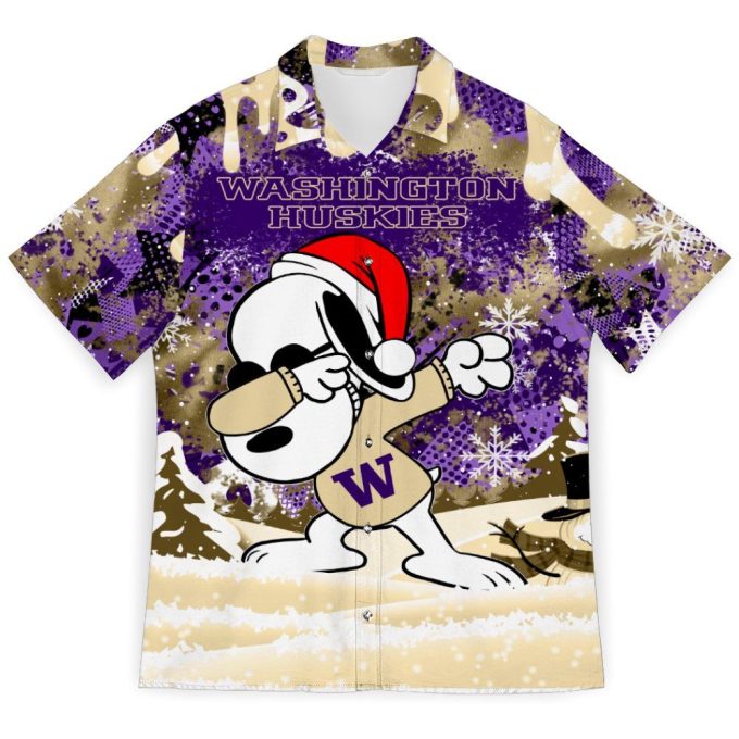 NCAA Washington Huskies Snoopy Christmas Hawaiian Shirt – Men & Women Aloha Style