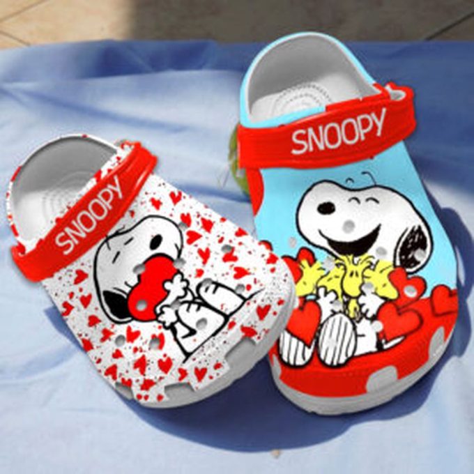 New Design Of Adorable Snoopy And Tiny Hearts Classic Clogs, Perfect Footwear For Kids And Adults