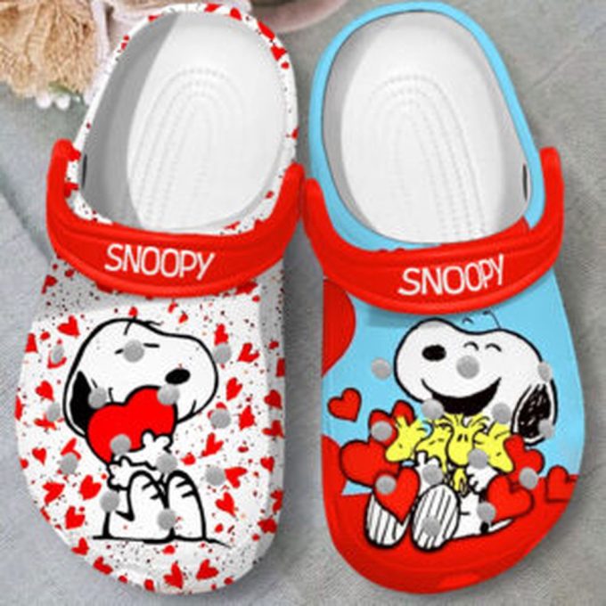 New Design Of Adorable Snoopy And Tiny Hearts Classic Clogs, Perfect Footwear For Kids And Adults