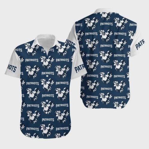 New England Patriots Mickey & Flowers Hawaiian Shirt – Perfect NFL Fan Gear!