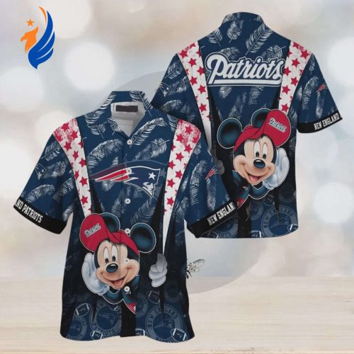 Get Game Day Ready with New England Patriots Mickey Mouse Hawaiian Shirt - Official NFL Apparel