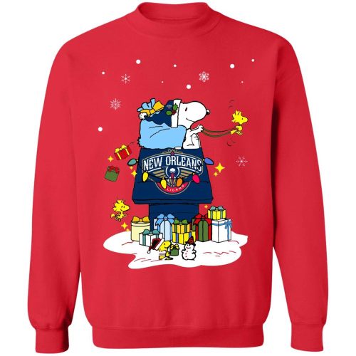 New Orleans Pelicans Santa Snoopy Shirt: Spread Holiday Cheer with Merry Christmas Design New Orleans Pelicans Santa Snoopy Shirt: Spread Holiday Cheer with Merry Christmas Design