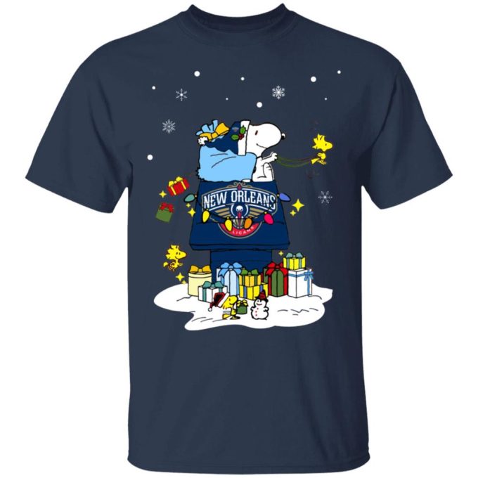 New Orleans Pelicans Santa Snoopy Shirt: Spread Holiday Cheer with Merry Christmas Design