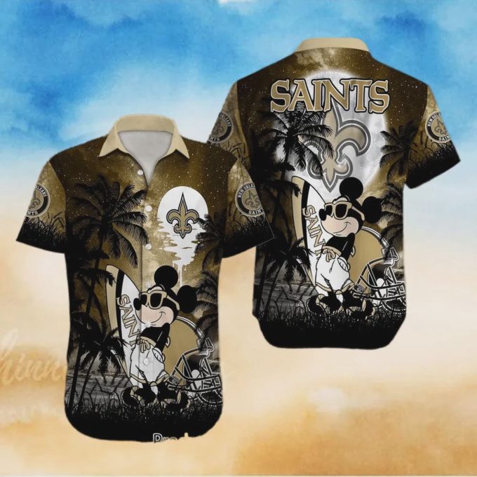 Show Your Team Spirit with the New Orleans Saints Football Mickey Hawaiian Shirt