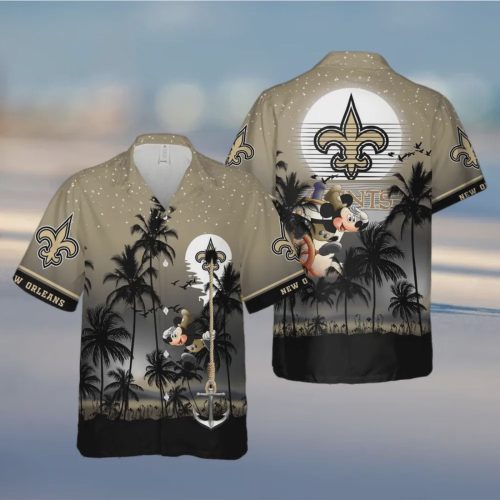 Get the Ultimate New Orleans Saints Mickey and Beach Night Hawaiian Shirt – Perfect for Game Day or Vacation!