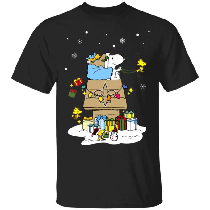 Get Festive with New Orleans Saints Santa Snoopy Christmas Shirt – Spread Holiday Cheer!