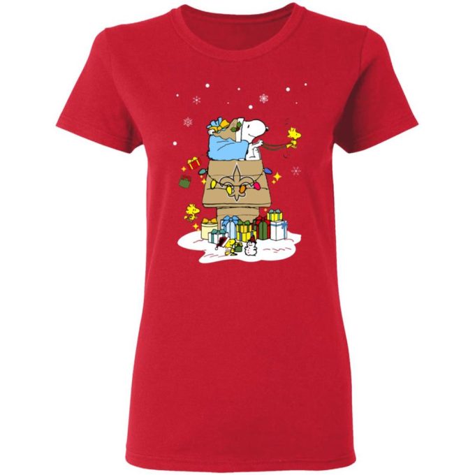 Get Festive with New Orleans Saints Santa Snoopy Christmas Shirt – Spread Holiday Cheer!