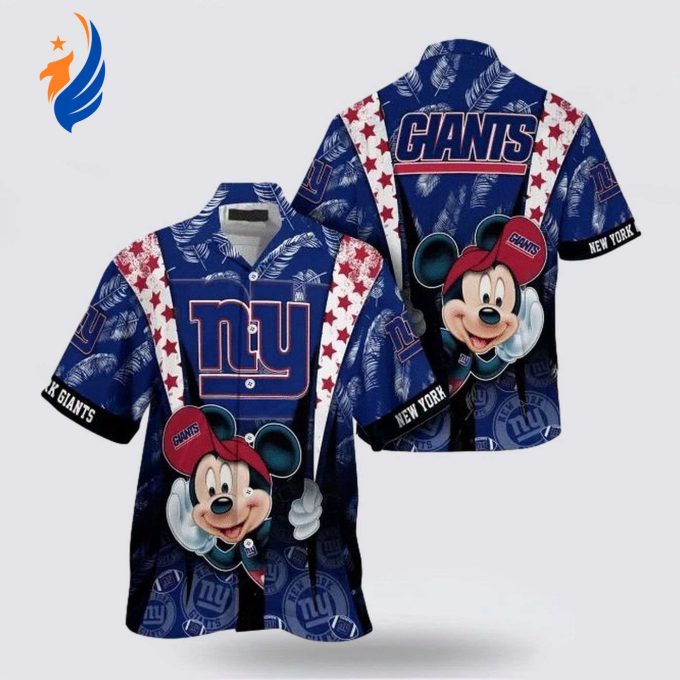 Show Your New York Giants Team Spirit with NFL Mickey Mouse Hawaiian Shirt – Perfect for Fans!