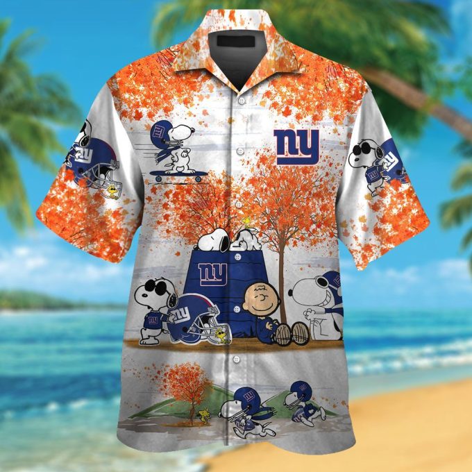 New York Giants & Snoopy Hawaiian Shirt #2: Show your team spirit with this trendy and unique apparel!