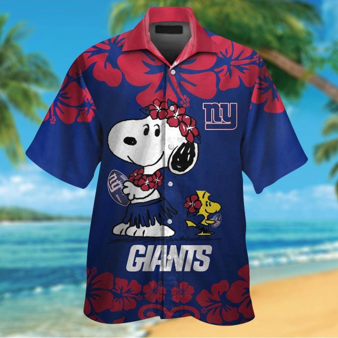 New York Giants & Snoopy Hawaiian Shirt #3: Stylish NFL Collaboration for Fans – Limited Edition!