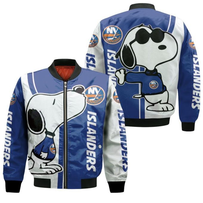 New York Islanders Snoopy Lover Bomber Jacket  – Gift for Men Women New York Islanders Snoopy Lover Bomber Jacket  – Gift for Men Women