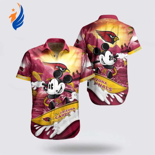 Stylish NFL Arizona Cardinals Hawaiian Shirt Featuring Mickey Mouse for a Fun Summer – Shop Now!