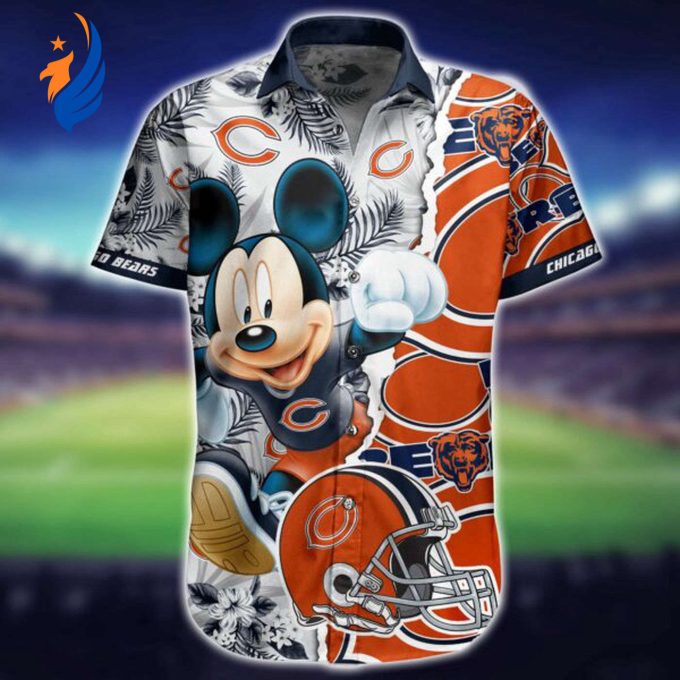 NFL Chicago Bears Hawaiian Shirt: Short Mickey All Over Print – Vibrant & Stylish Fan Gear