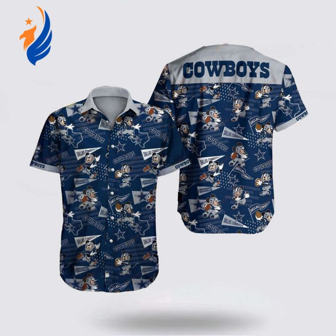 Dallas Cowboys NFL Hawaiian Shirt: Mickey Mouse 3D Football Logo – Stylish & Officially Licensed Dallas Cowboys NFL Hawaiian Shirt: Mickey Mouse 3D Football Logo – Stylish & Officially Licensed
