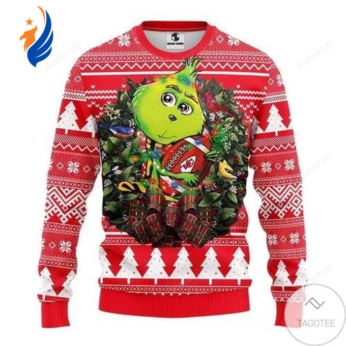 Get Festive with the NFL Kansas City Chiefs Grinches Hug Ugly Christmas Sweater – Limited Edition!
