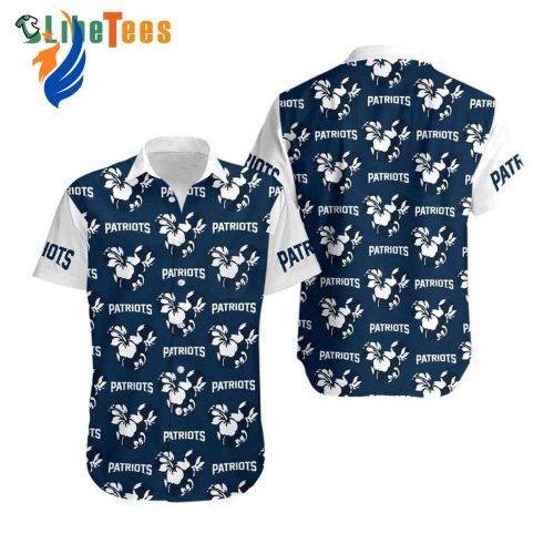 NFL New England Patriots Hawaiian Shirt – Mickey Face & Flowers: Perfect Gifts for Loved Ones