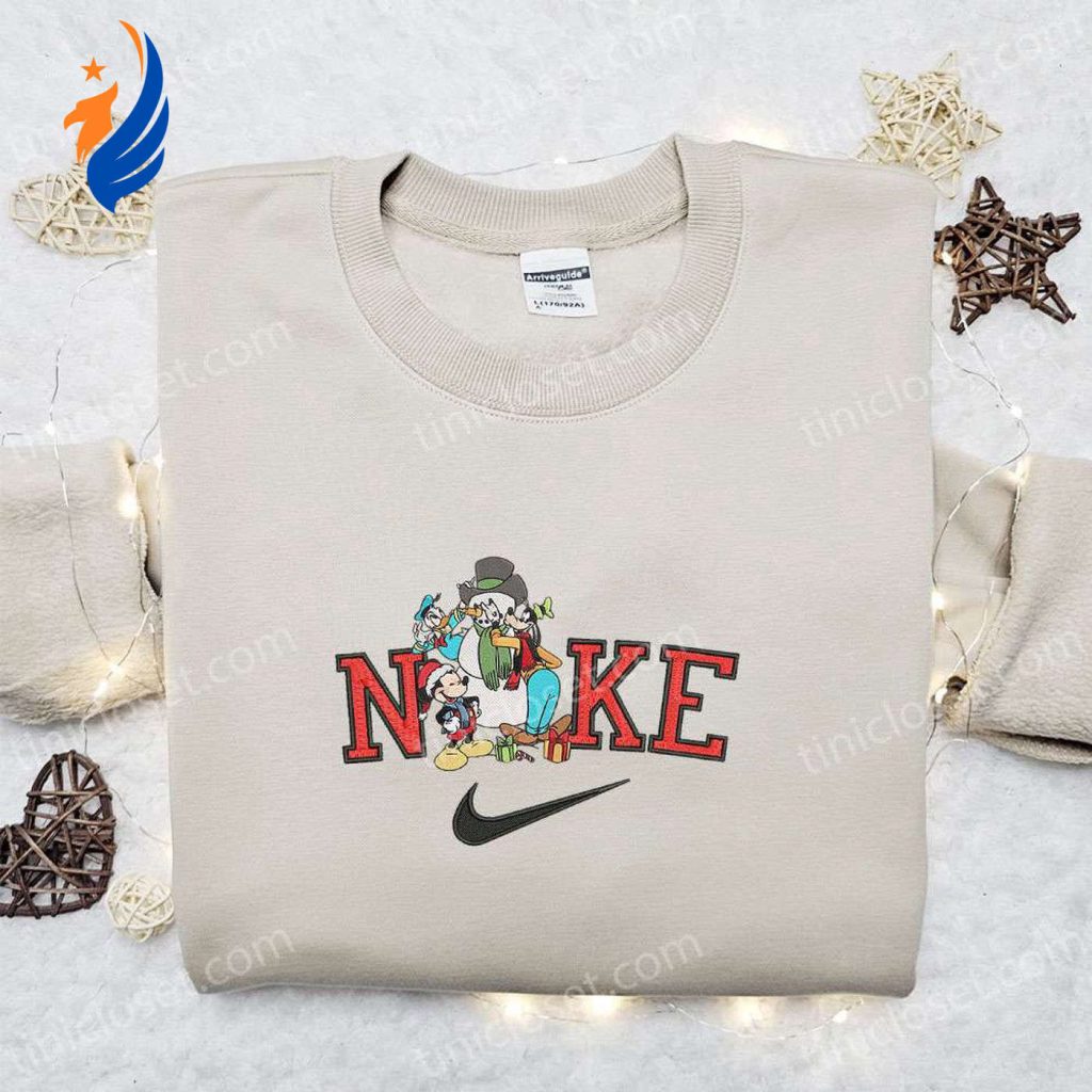 Nike Christmas x Donald Goofy Mickey Embroidered Sweatshirt: Festive Movie Shirt for Best Christmas Gift Ideas Nike Christmas x Donald Goofy Mickey Embroidered Sweatshirt: Festive Movie Shirt for Best Christmas Gift Ideas