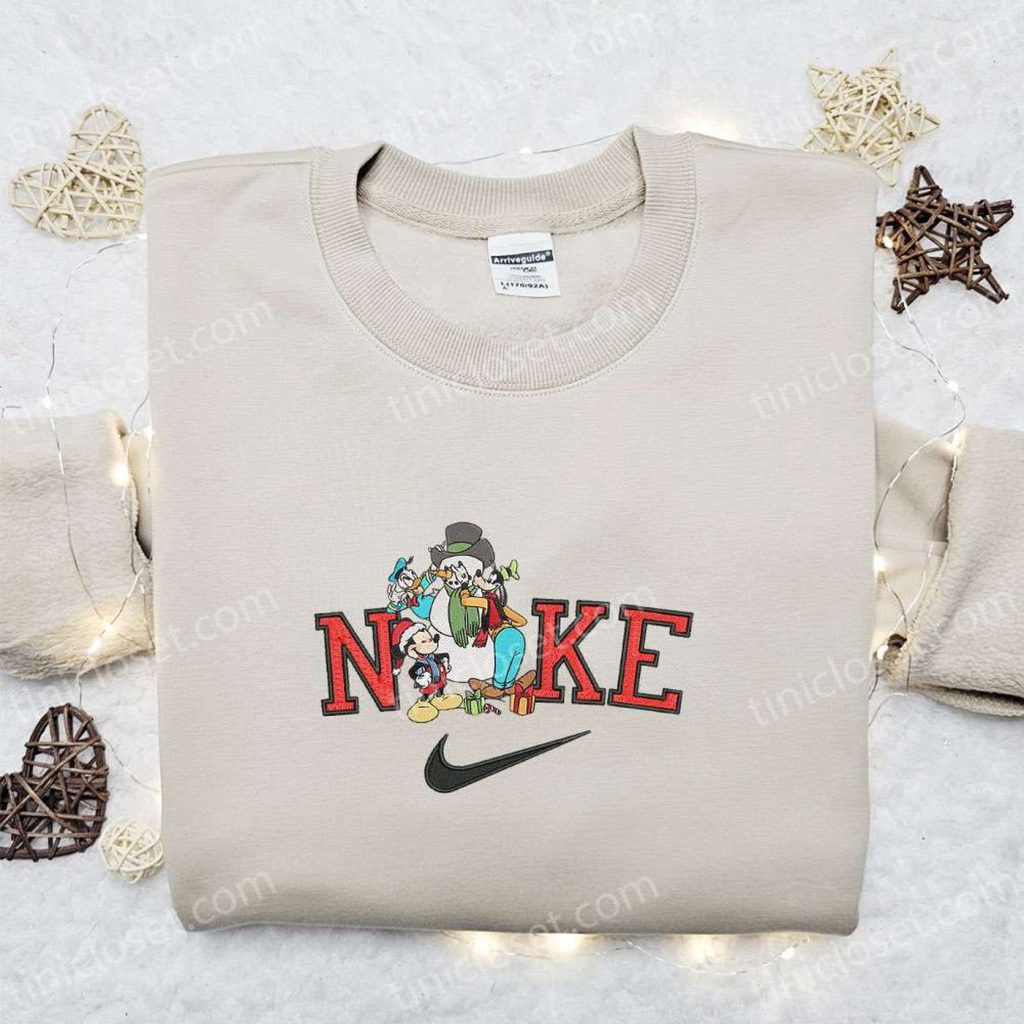 Nike Christmas x Donald Goofy Mickey Embroidered Sweatshirt: Festive Movie Shirt for Best Christmas Gift Ideas Nike Christmas x Donald Goofy Mickey Embroidered Sweatshirt: Festive Movie Shirt for Best Christmas Gift Ideas