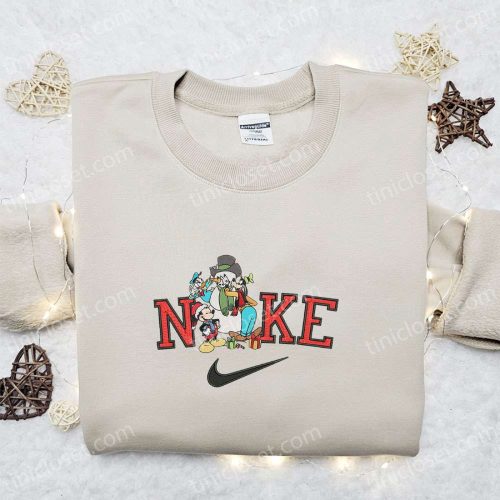 Nike Christmas x Donald Goofy Mickey Embroidered Sweatshirt: Festive Movie Shirt for Best Christmas Gift Ideas