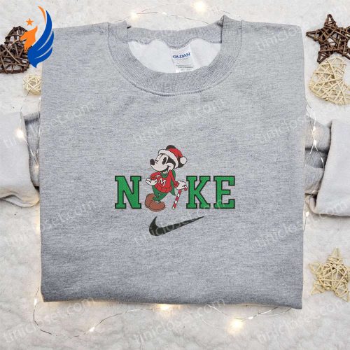 Nike Christmas x Mickey Candy Cane Embroidered Sweatshirt – Festive Shirt for Best Christmas Gift Ideas Nike Christmas x Mickey Candy Cane Embroidered Sweatshirt – Festive Shirt for Best Christmas Gift Ideas