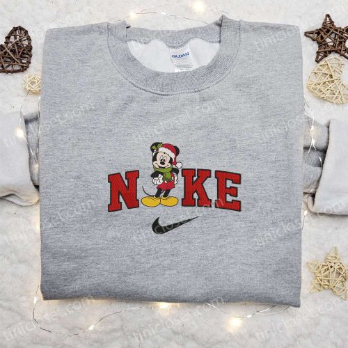 Nike Christmas x Mickey Cartoon Sweatshirt: Disney Characters Movie Merry Christmas Embroidered Shirt – Best Gift Ideas