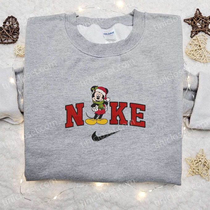 Nike Christmas x Mickey Cartoon Sweatshirt: Disney Characters Movie Merry Christmas Embroidered Shirt – Best Gift Ideas
