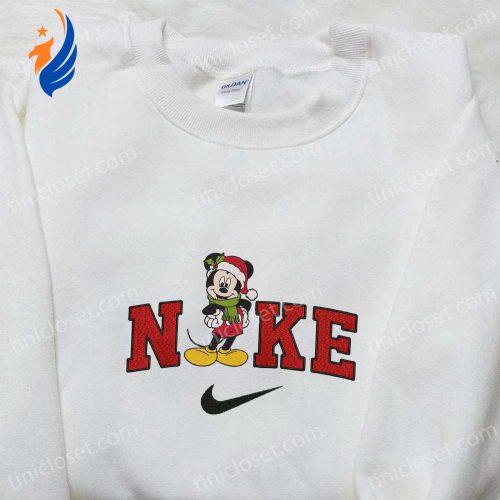 Nike Christmas x Mickey Cartoon Sweatshirt: Disney Characters Movie Merry Christmas Embroidered Shirt – Best Gift Ideas
