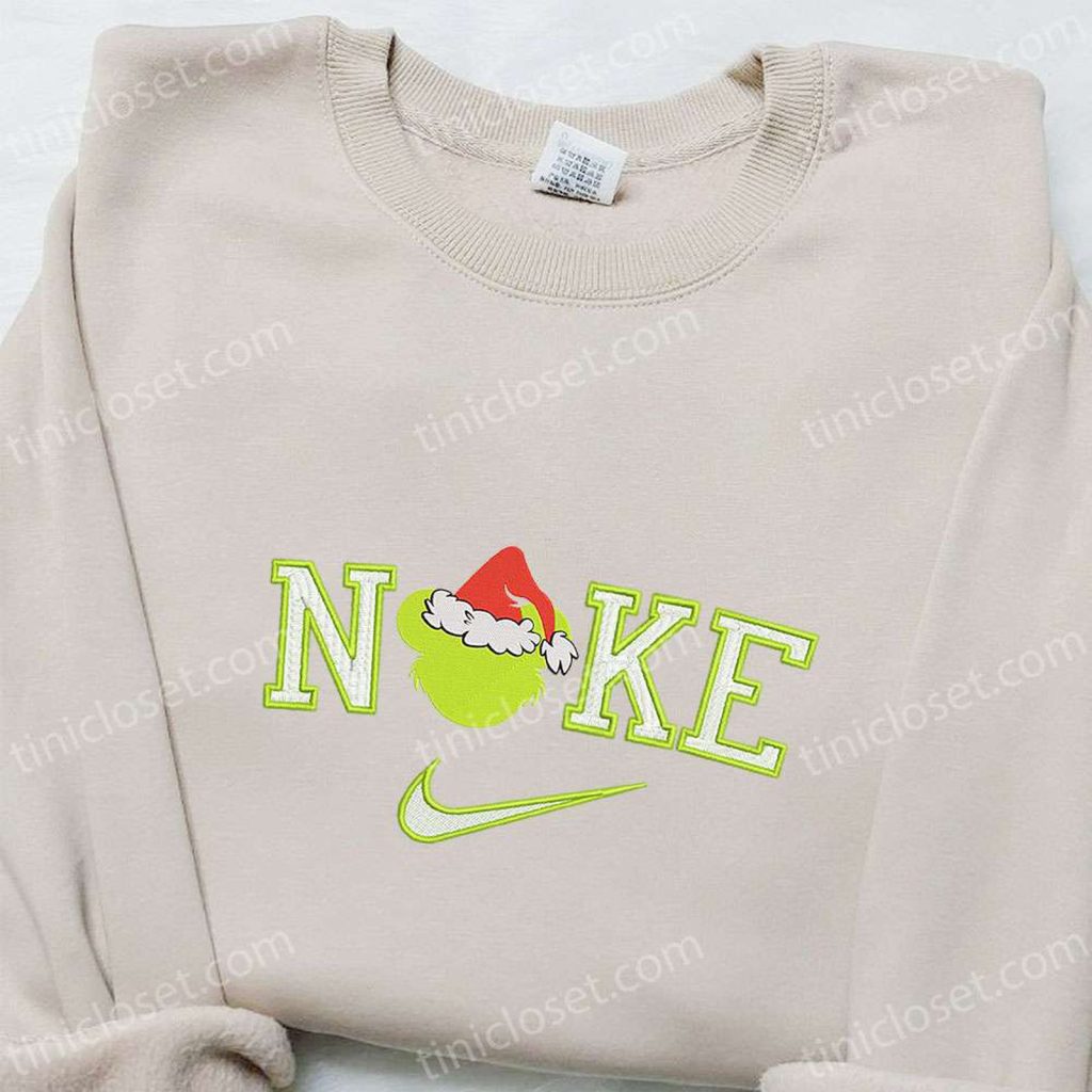 Nike Christmas x Mickey Grinch Sweatshirt – Festive Movie Embroidered Shirt for Best Gift Ideas Nike Christmas x Mickey Grinch Sweatshirt – Festive Movie Embroidered Shirt for Best Gift Ideas