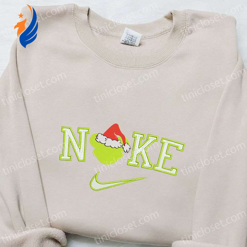 Nike Christmas x Mickey Grinch Sweatshirt – Festive Movie Embroidered Shirt for Best Gift Ideas Nike Christmas x Mickey Grinch Sweatshirt – Festive Movie Embroidered Shirt for Best Gift Ideas