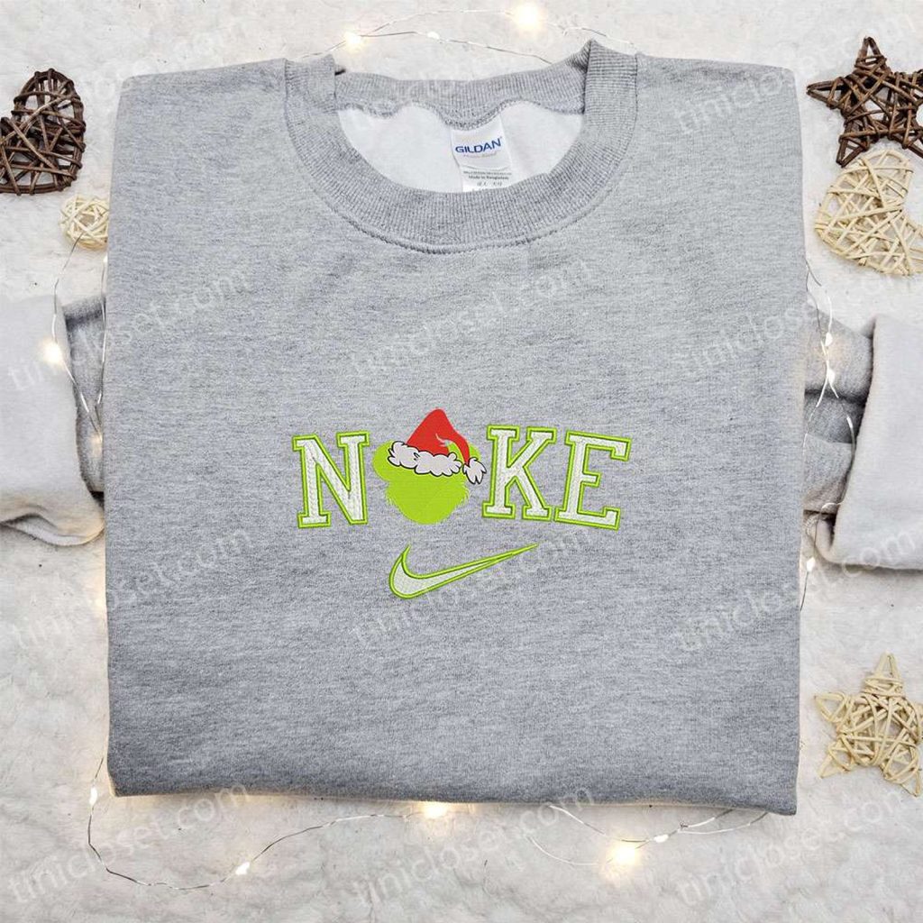 Nike Christmas x Mickey Grinch Sweatshirt – Festive Movie Embroidered Shirt for Best Gift Ideas Nike Christmas x Mickey Grinch Sweatshirt – Festive Movie Embroidered Shirt for Best Gift Ideas