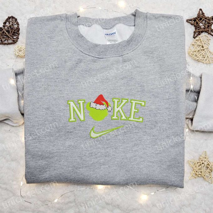 Nike Christmas x Mickey Grinches Sweatshirt – Festive Movie Embroidered Shirt for Best Gift Ideas